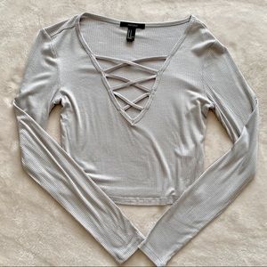 Forever 21 Lace Up Top